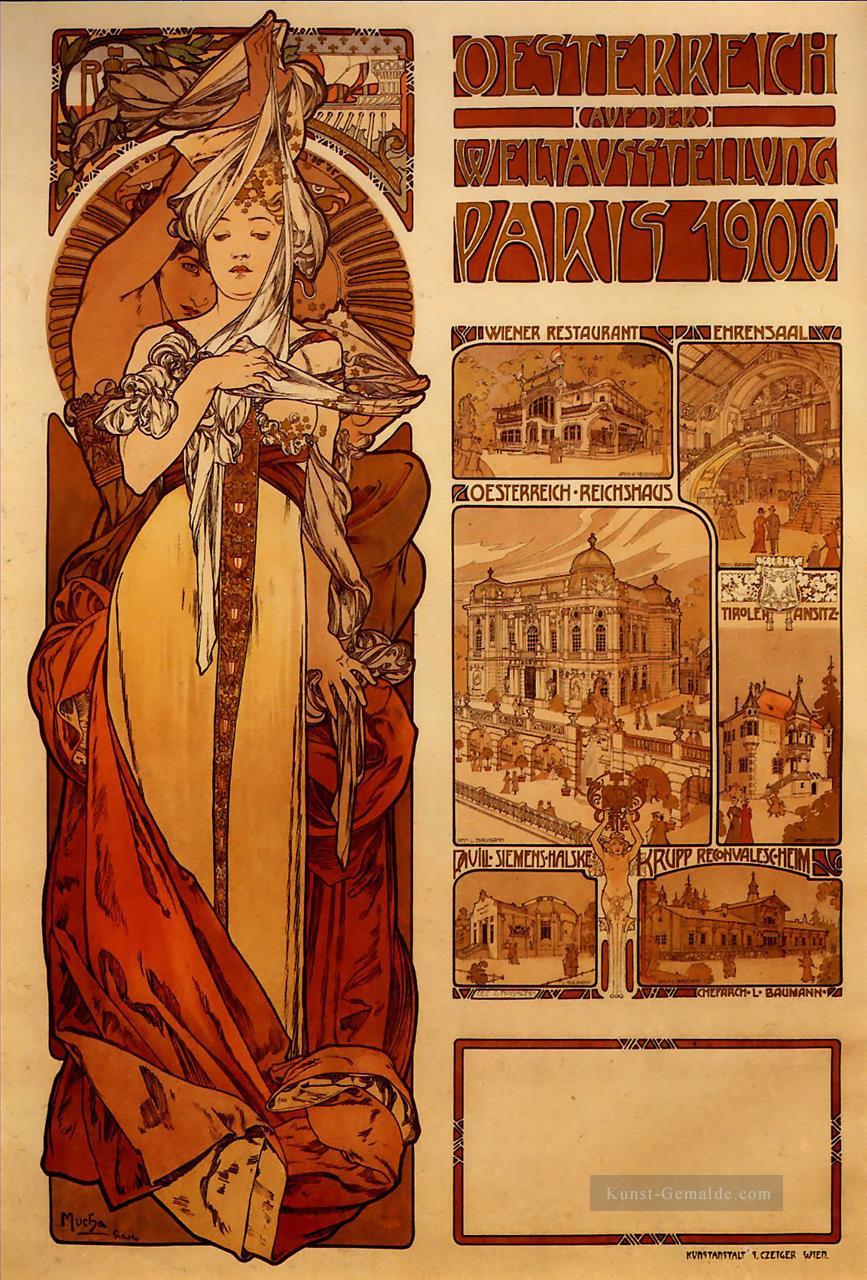 Österreich 1899 Tschechisch Jugendstil Alphonse Mucha Ölgemälde